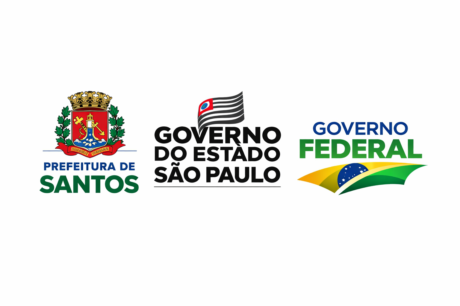 Logos das fontes públicas usadas no projeto de renúncias fiscais em Santos