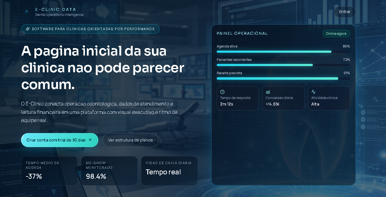 Landing principal do E-Clinic