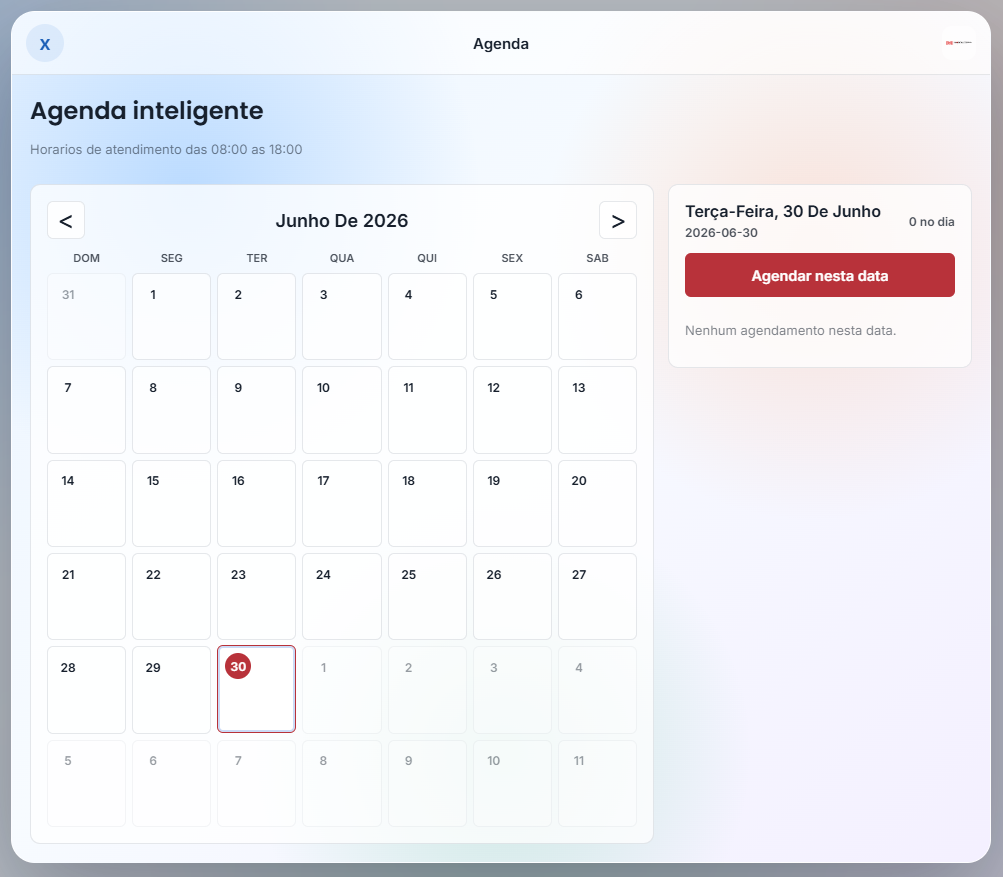 Agenda operacional do sistema Mosquiteira.com