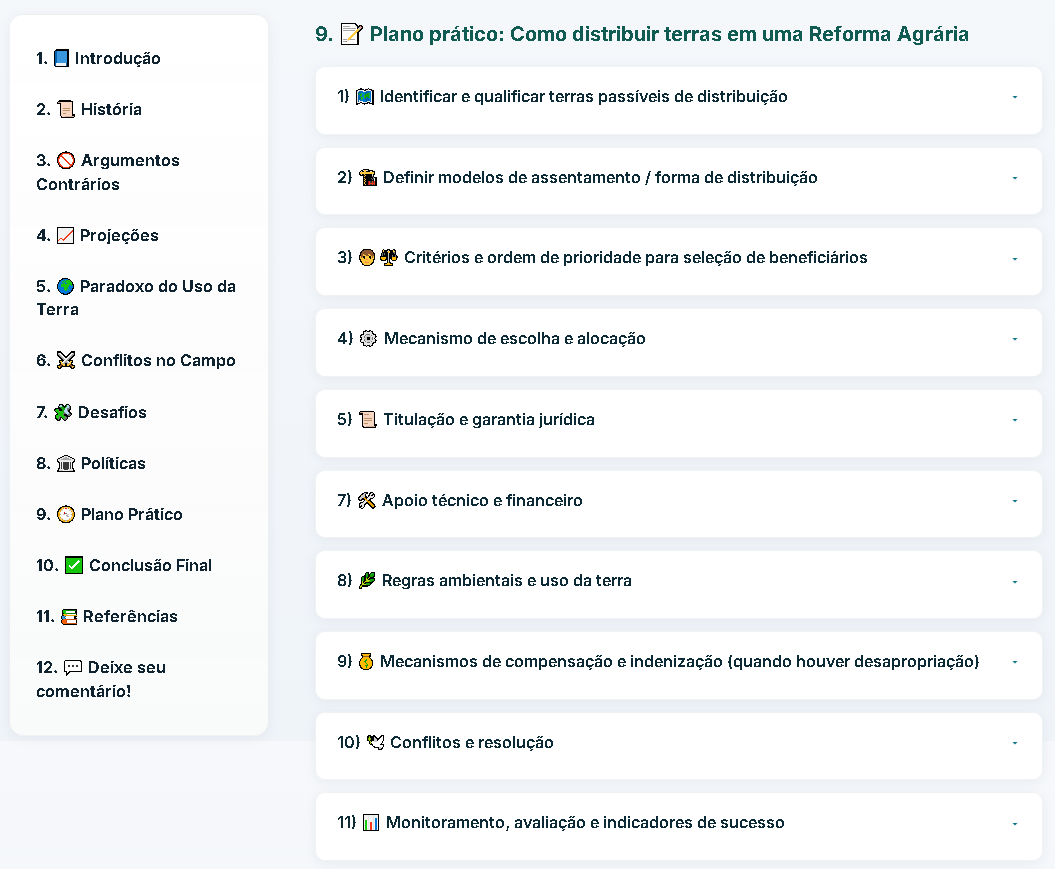 Plano prático da Reforma Agrária Educativa